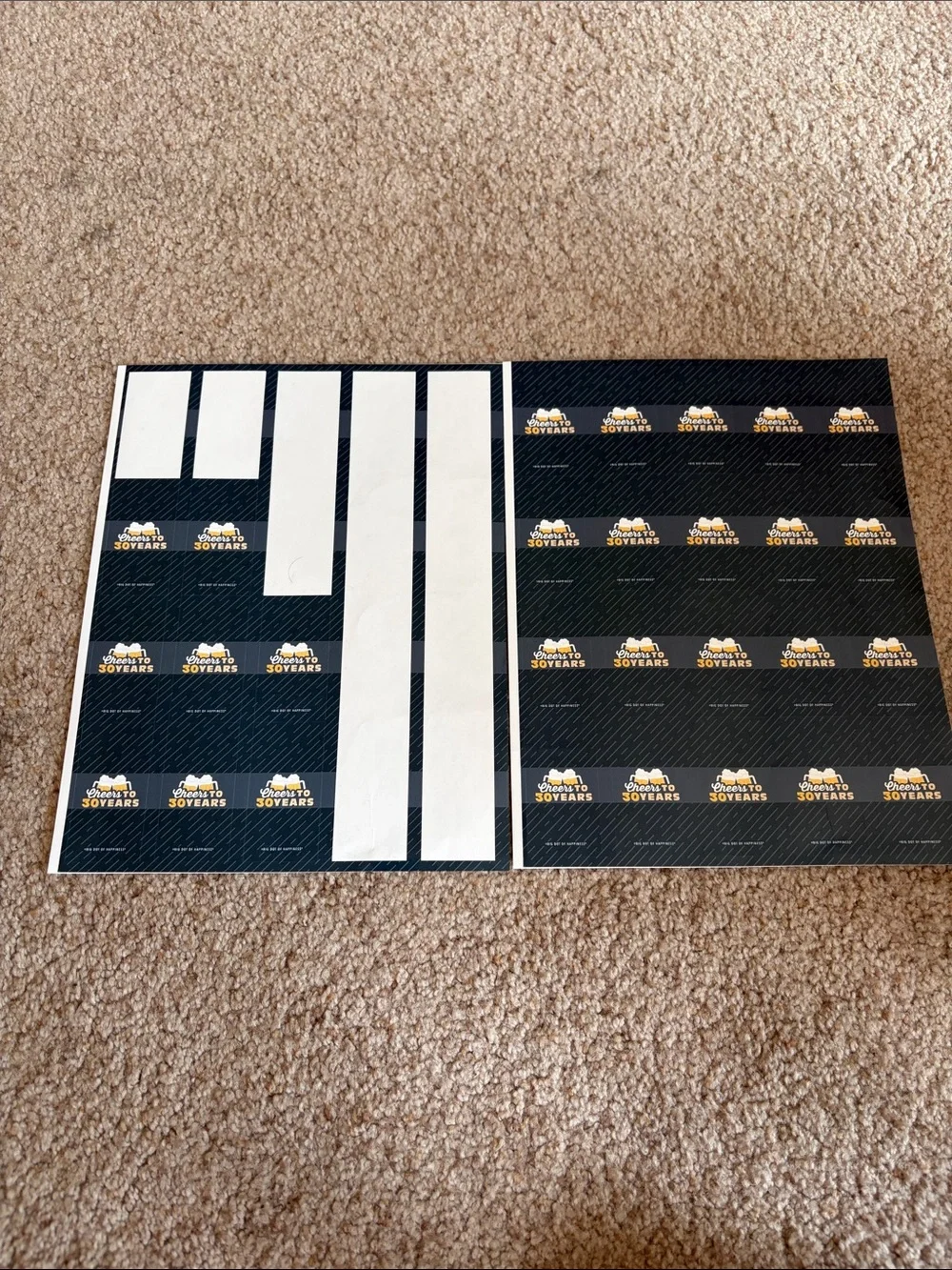 30 year old birthday Navy Sticker Sheets with Gold Logo Accents
